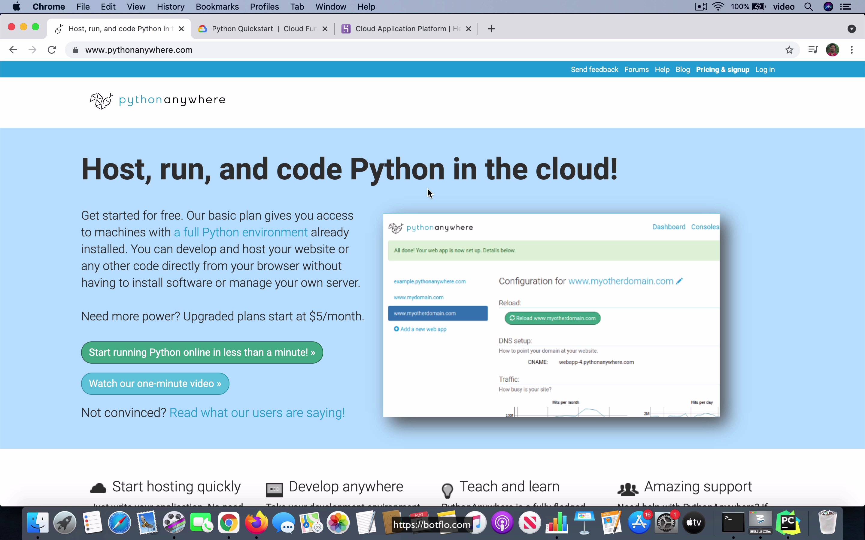 Hosting the middleware code on PythonAnywhere